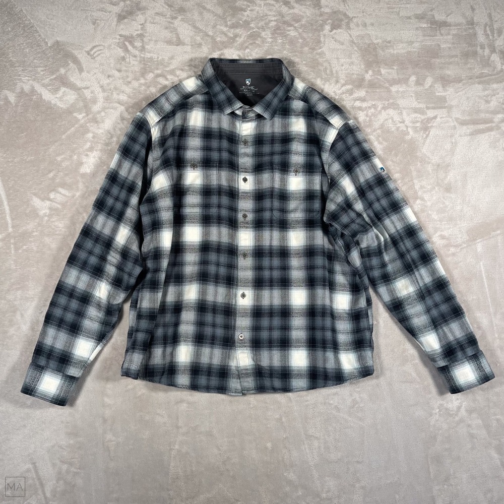 Kuhl Men's Shirt Button Down Plaid Outdoor Gorpcore Hiking XXL Blue